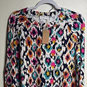 Stripe and Stare Sweatshirt & Lightweight Jogger in Leopard Ikat size M